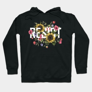 Feminist Protester Support Resist Floral Design Hoodie